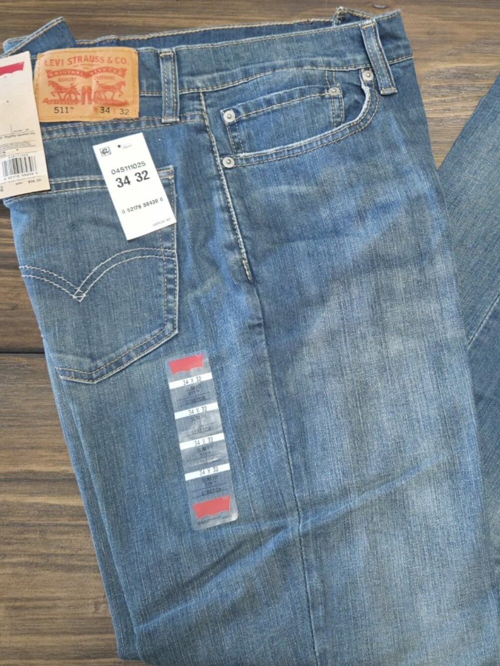Levi's 511 Slim Jeans Mens 34x32 Blue Levi's Flex Stretch Denim Casual